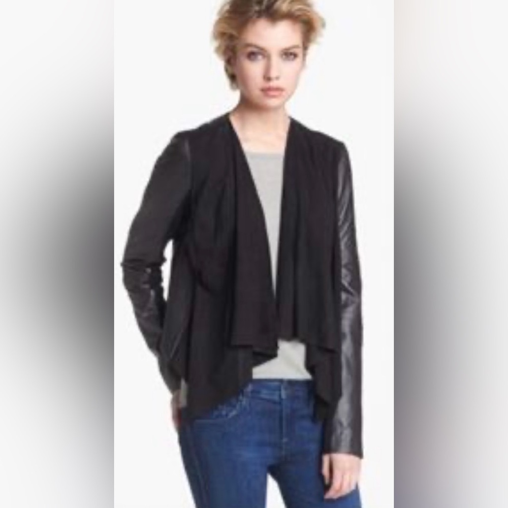 Hinge Leather Women's Black Drape Jacket - image 1